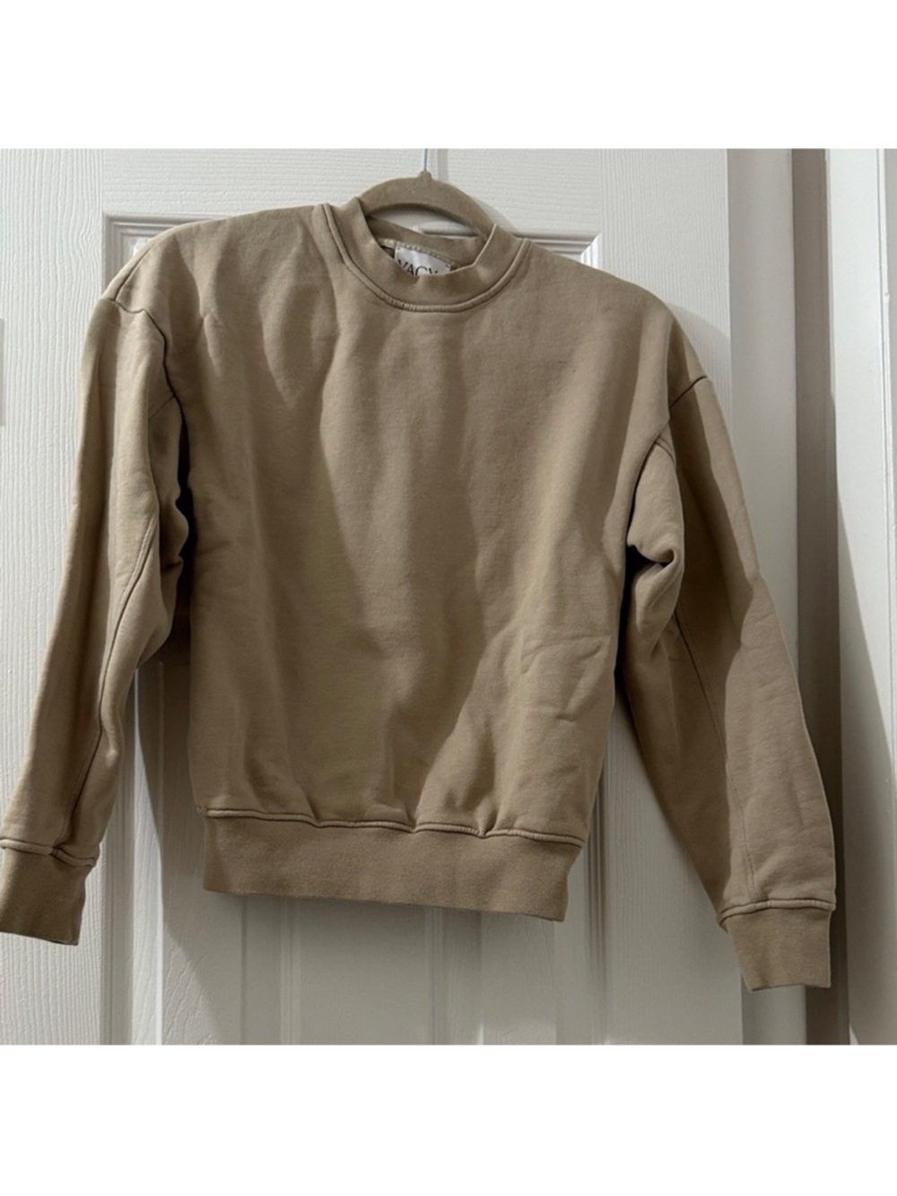 Women's Crewneck Sweatshirt - Taupe Two pieces black and beige